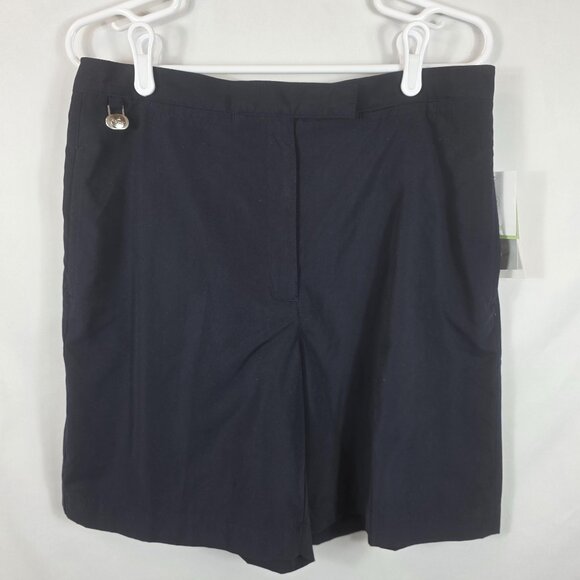 Liz Claiborne Golf Short Women's Size 12 Navy Blue Bermuda Coolmax Polyester NEW - Picture 1 of 16